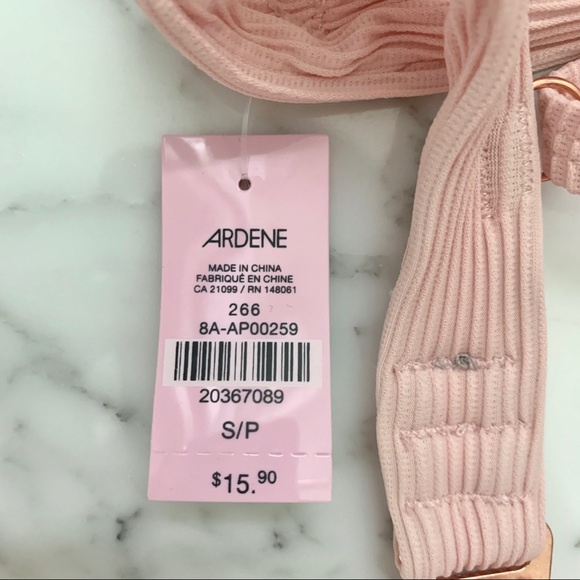 Ribbed Pink Triangle Swim Top - Picture 4 of 4